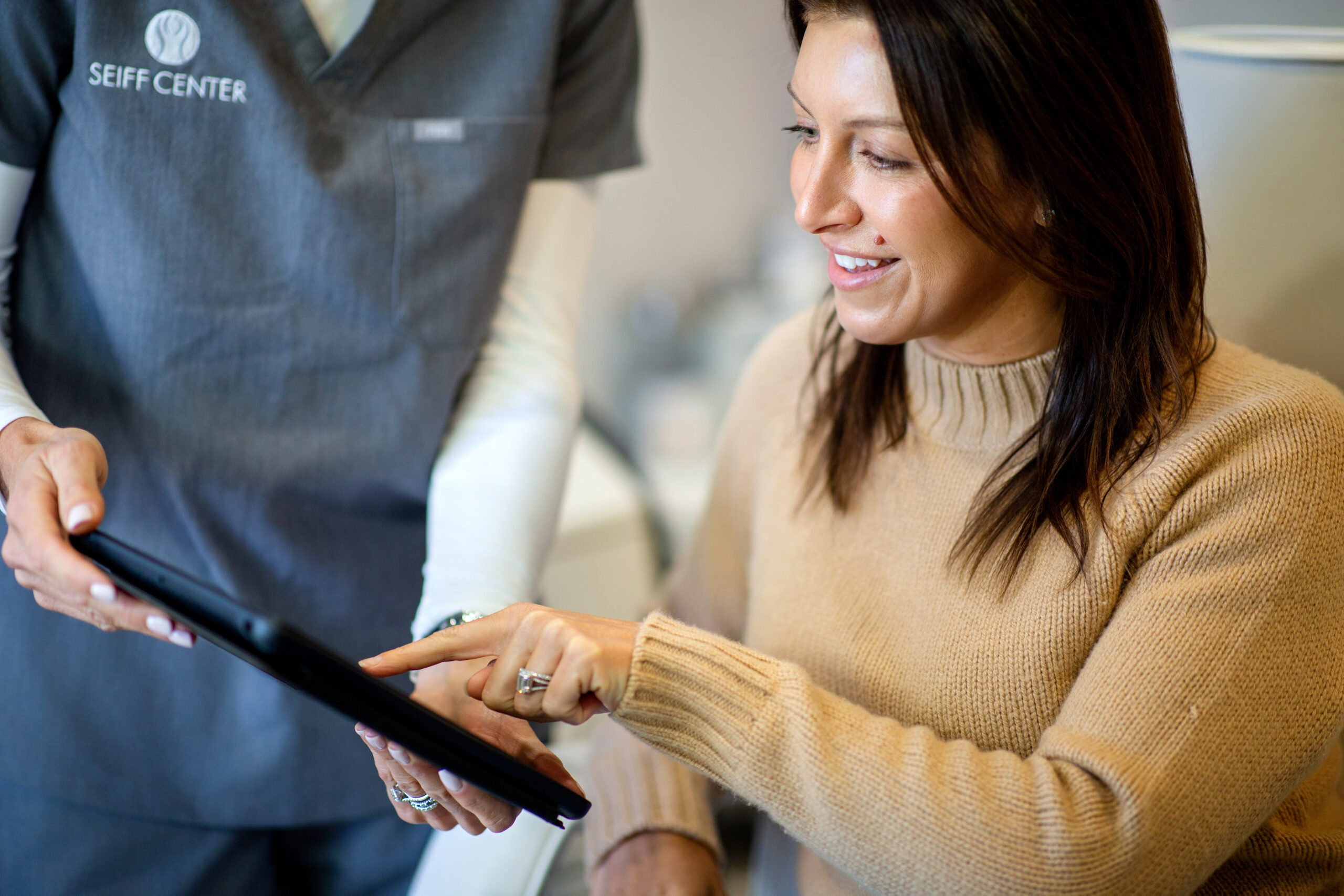 Patient receiving exosome skin treatment at Seiff Center medispa