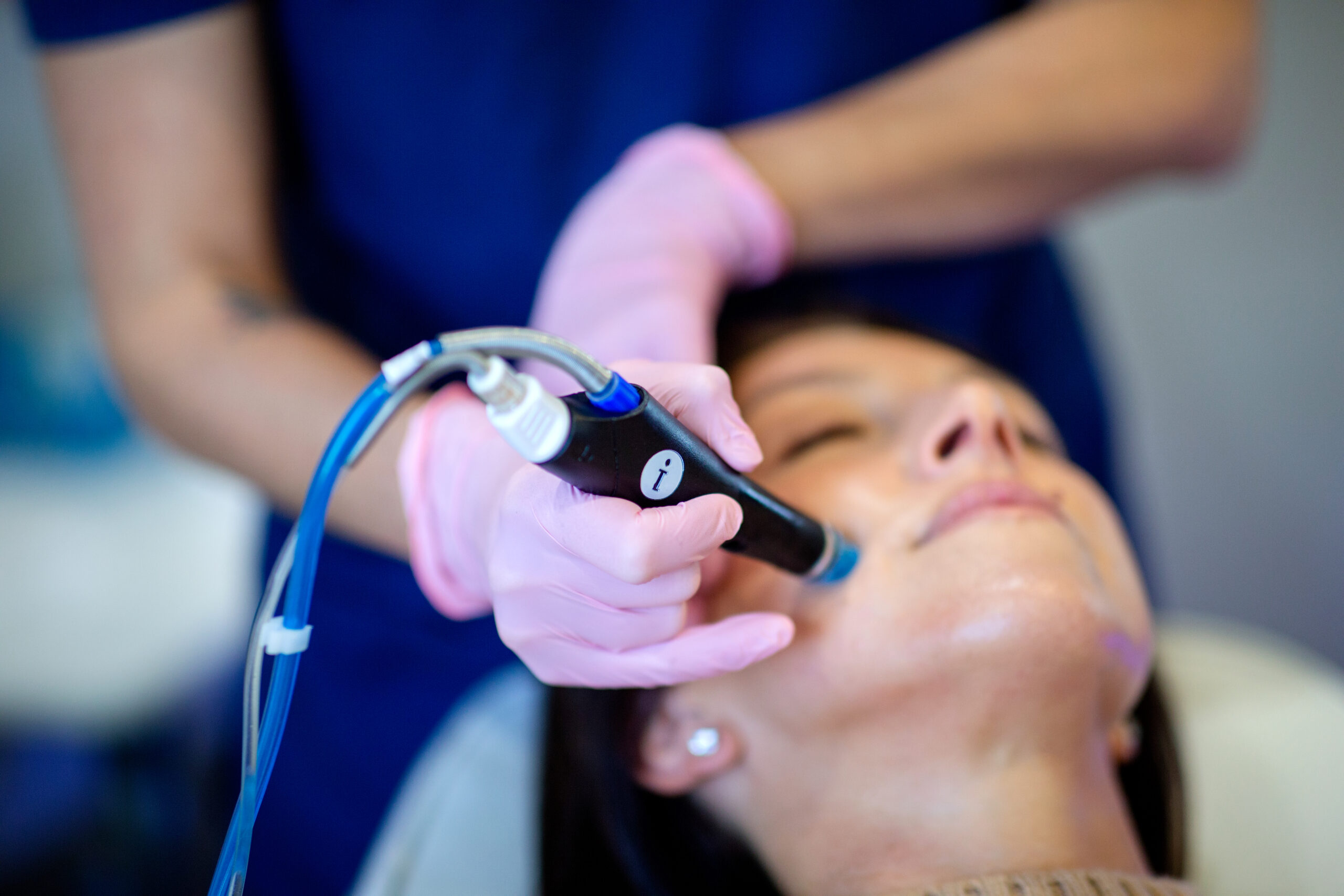 HydraFacial procedure for deep skin cleansing and hydration at Seiff Center